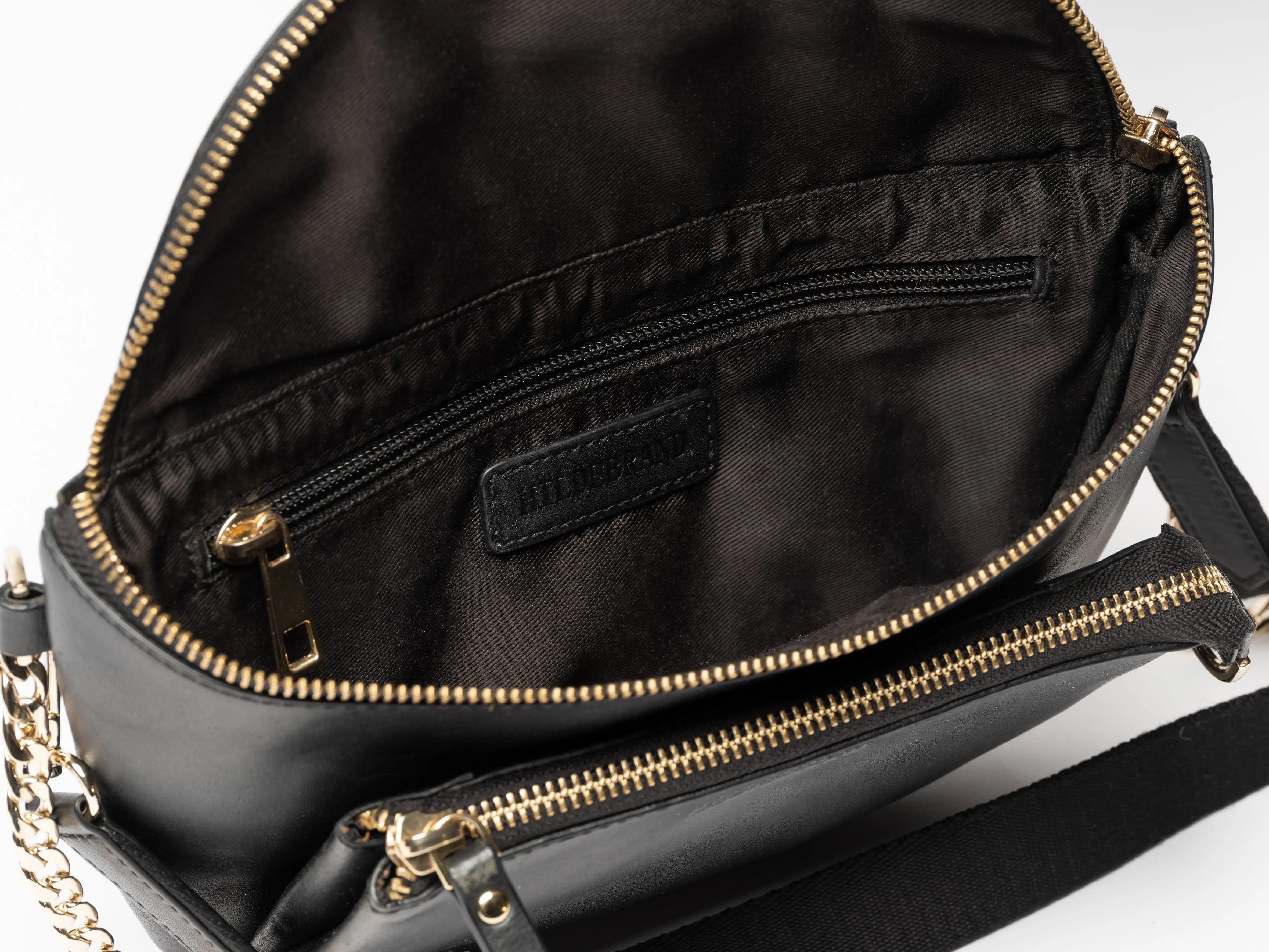 Ladies Leather Bum Bag Black Hildebrand-swe