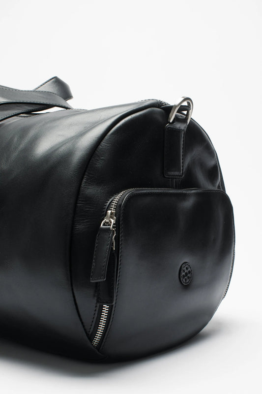 Leather Weekend Duffel Bag Black Hildebrand-swe