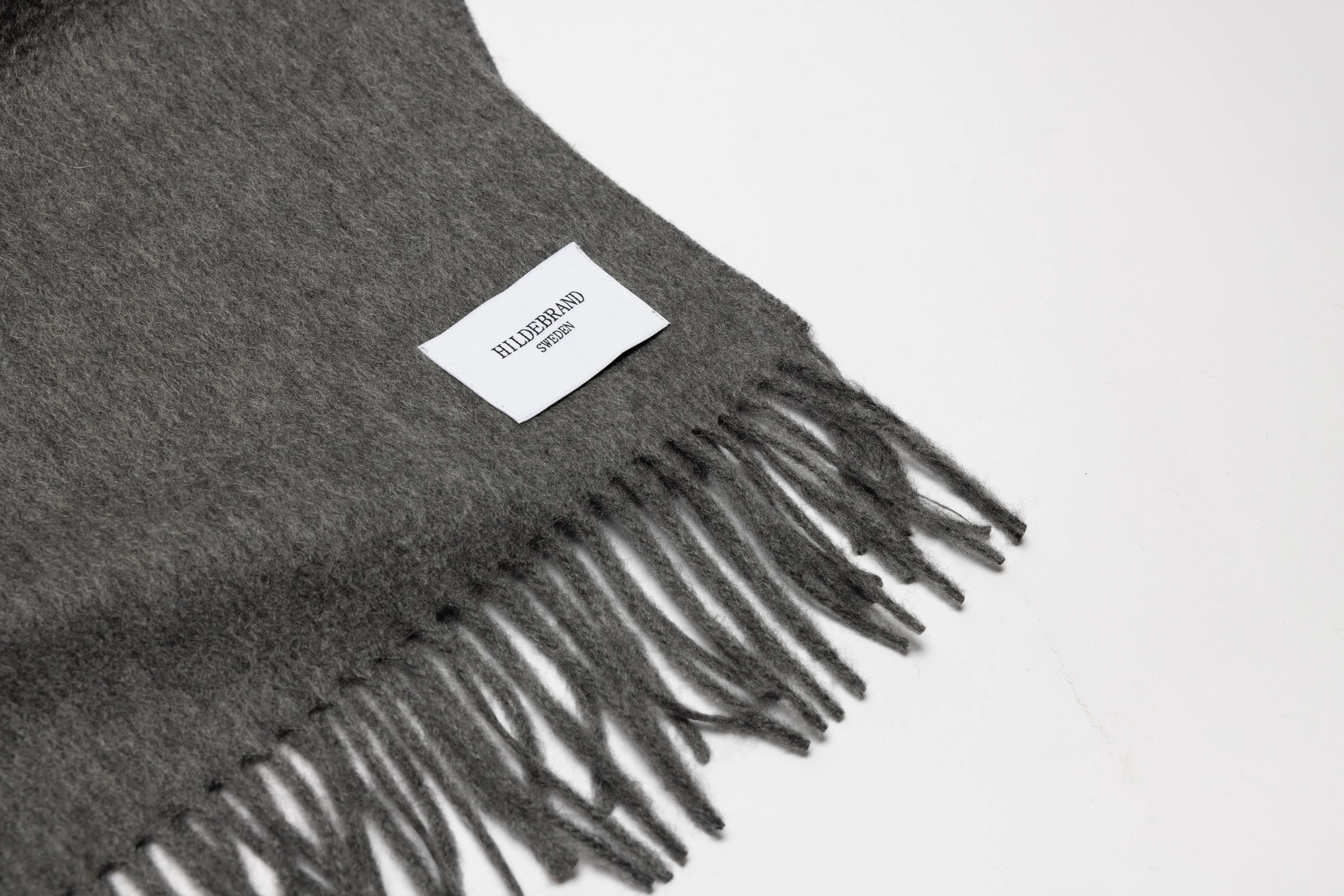 Dark Grey Cashmere Woven Scarf Medium Hildebrand-swe