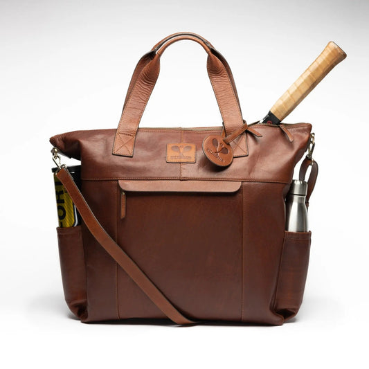 Leather Tennis Tote Bag Cognac Hildebrand-swe