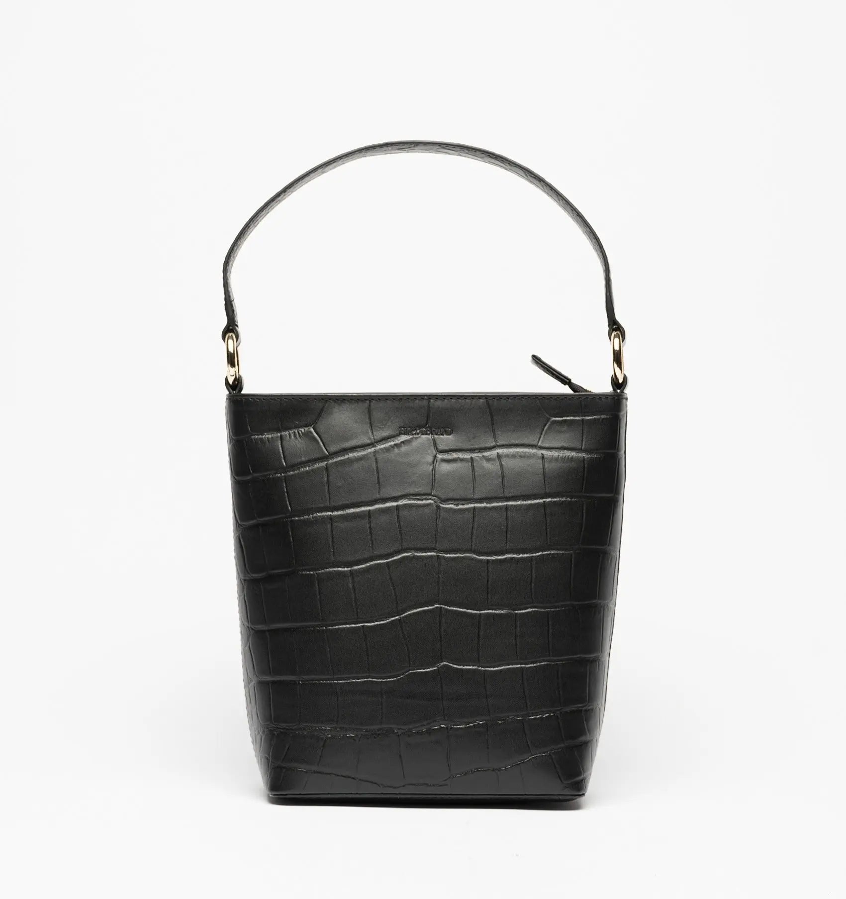 Women's Small Leather Tote Black Croco Hildebrand-swe