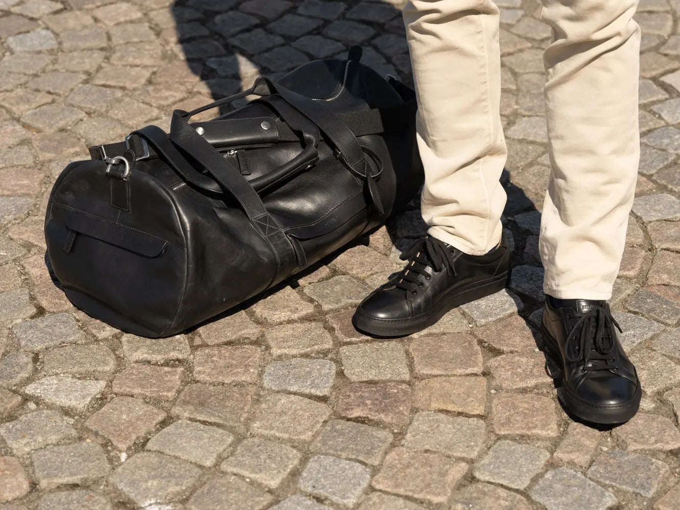 Leather Weekend Duffel Bag Black Hildebrand-swe