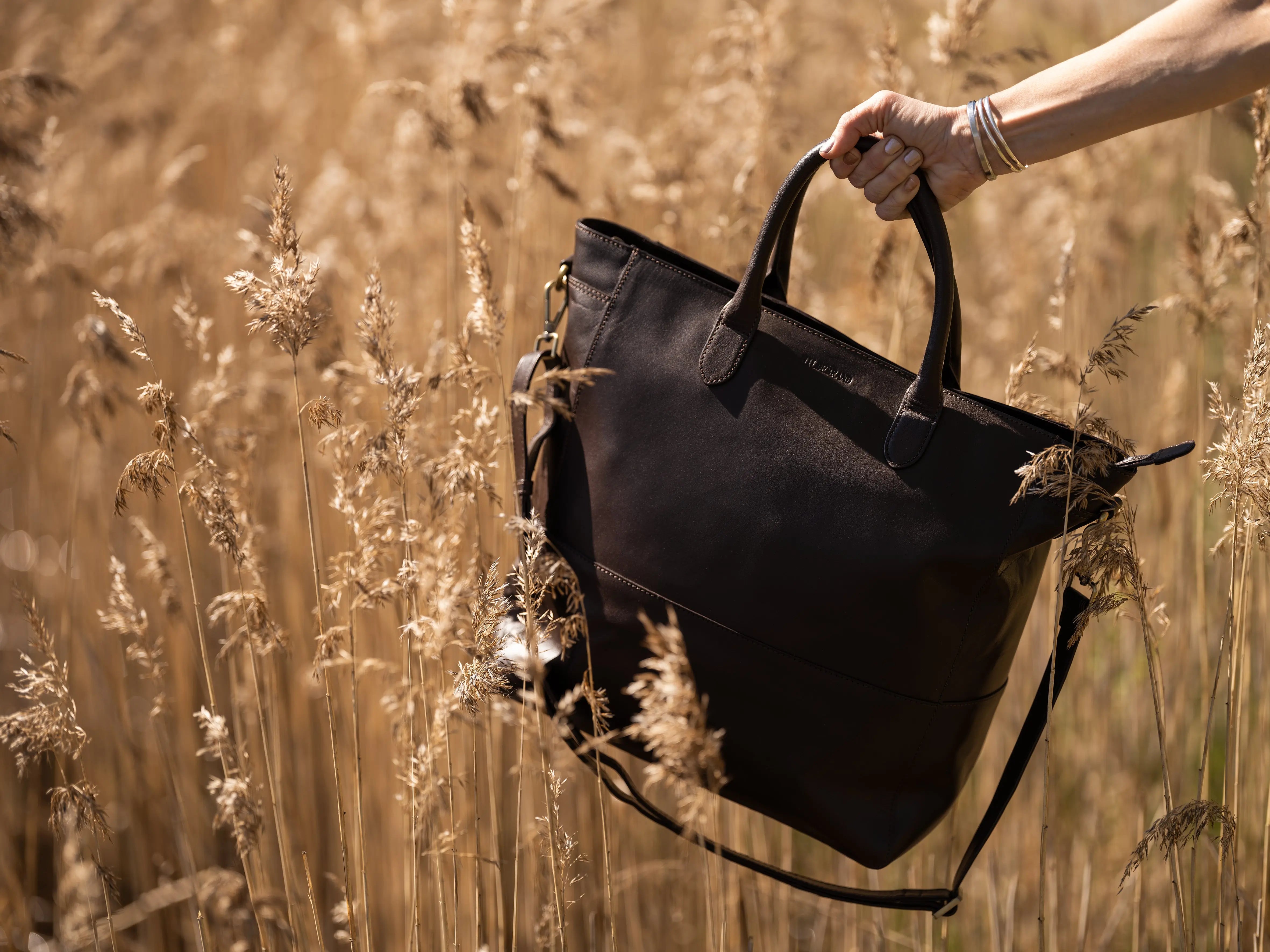 Luxury Leather Business Tote Dark Brown Hildebrand-swe