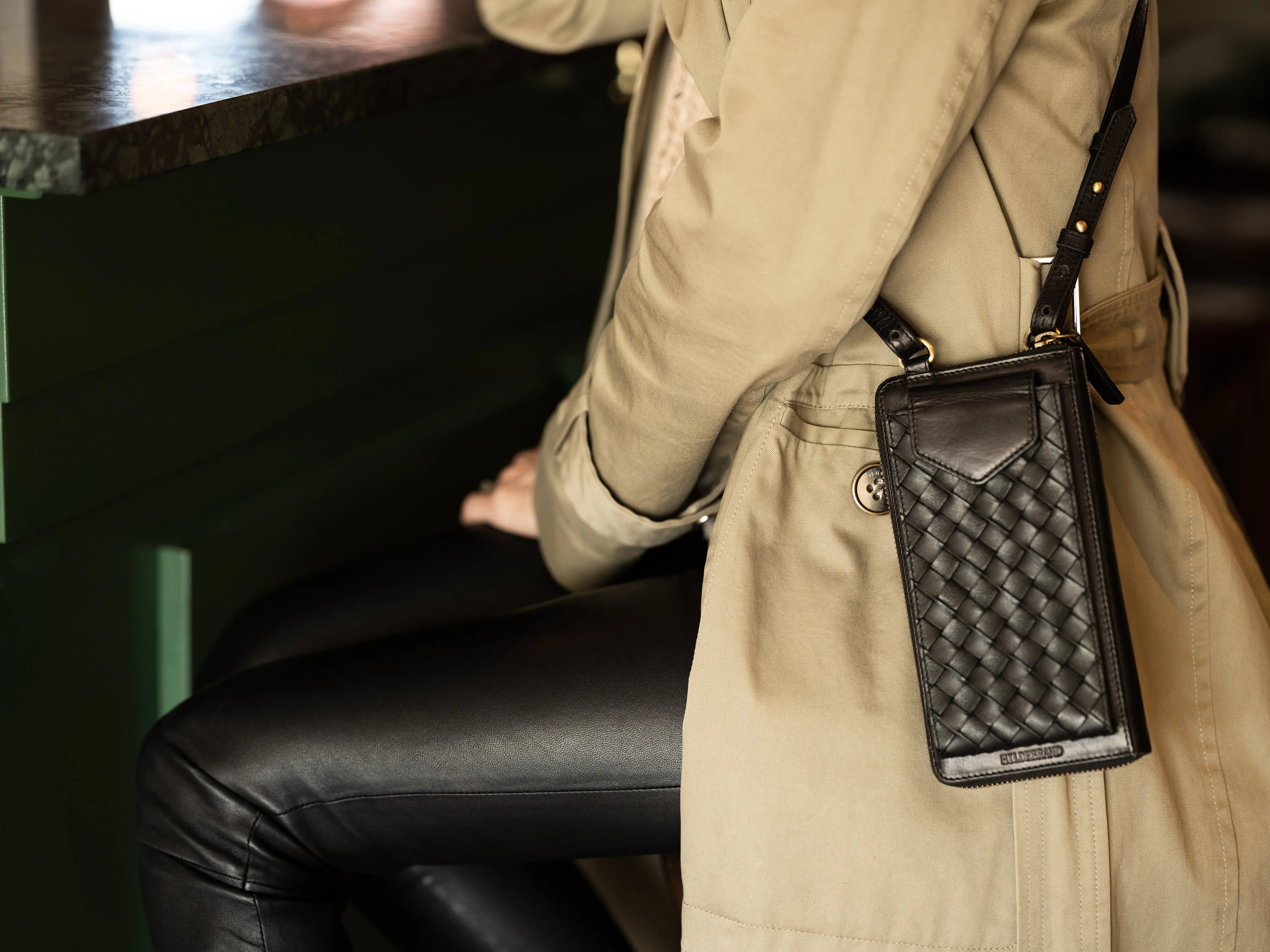 Black Braided Mobile Bag and Wallet Hildebrand-swe