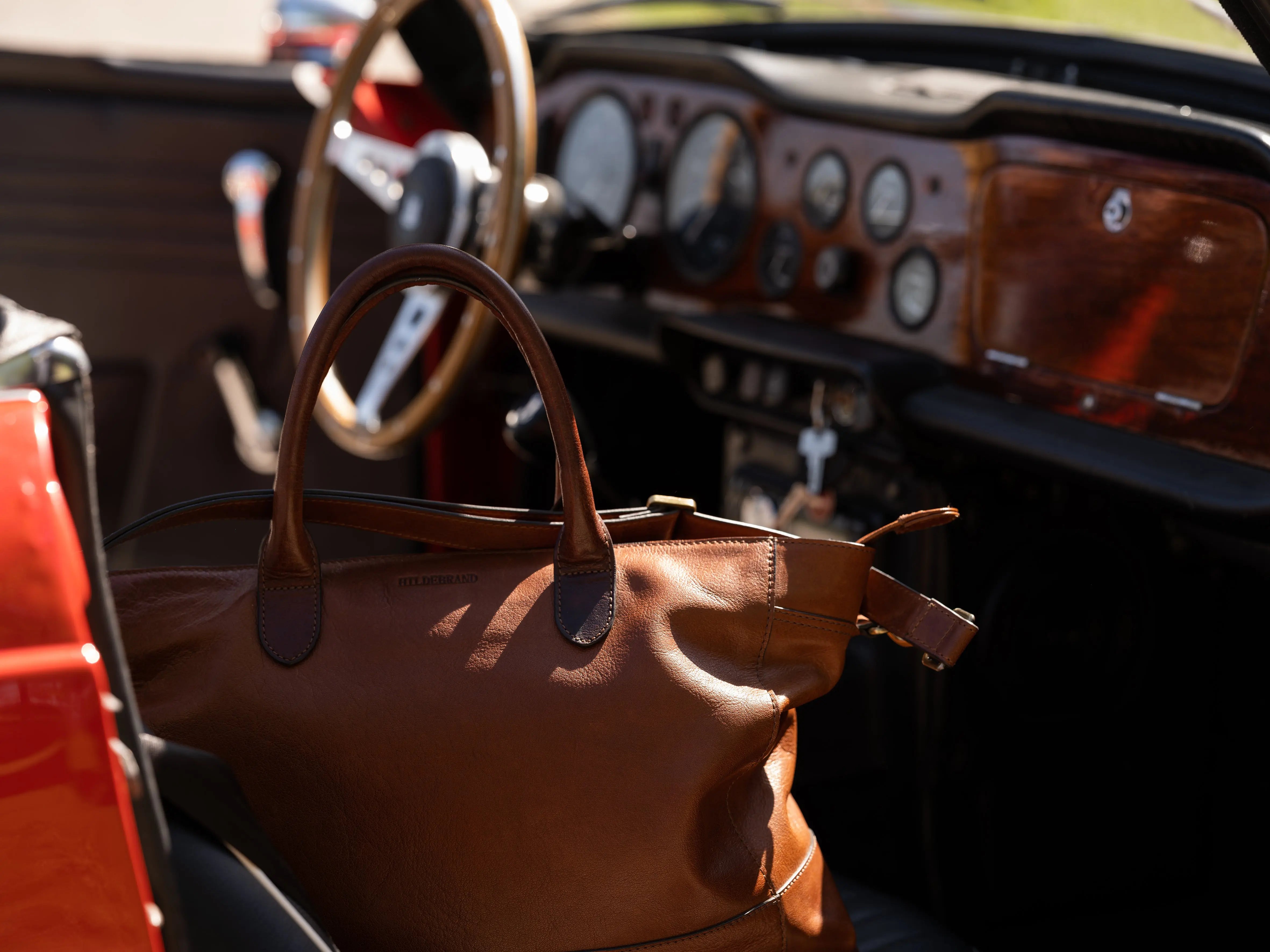 Luxury Leather Business Tote Cognac Hildebrand-swe