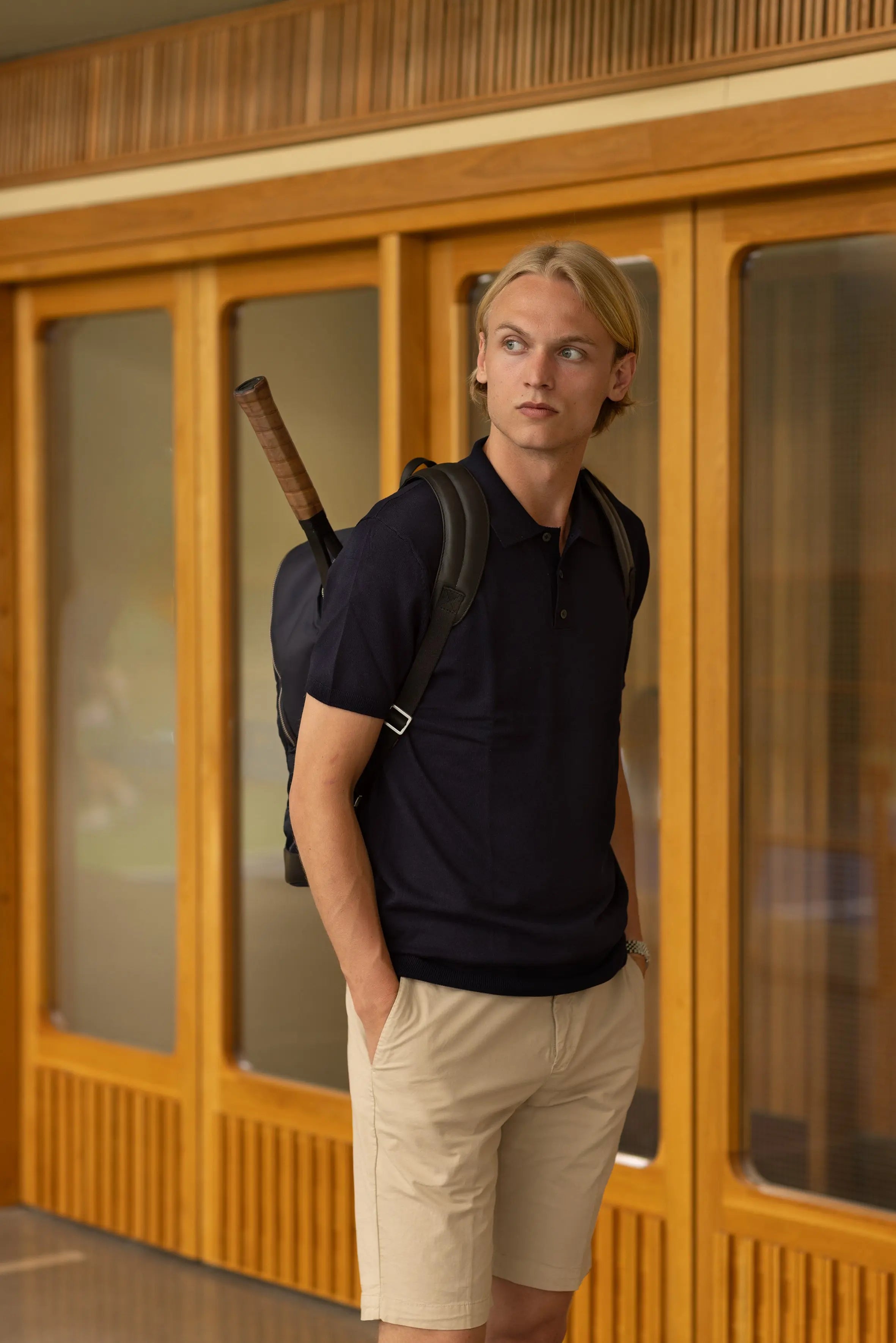 Tennis Back Pack Nylon Navy Blue Hildebrand-swe