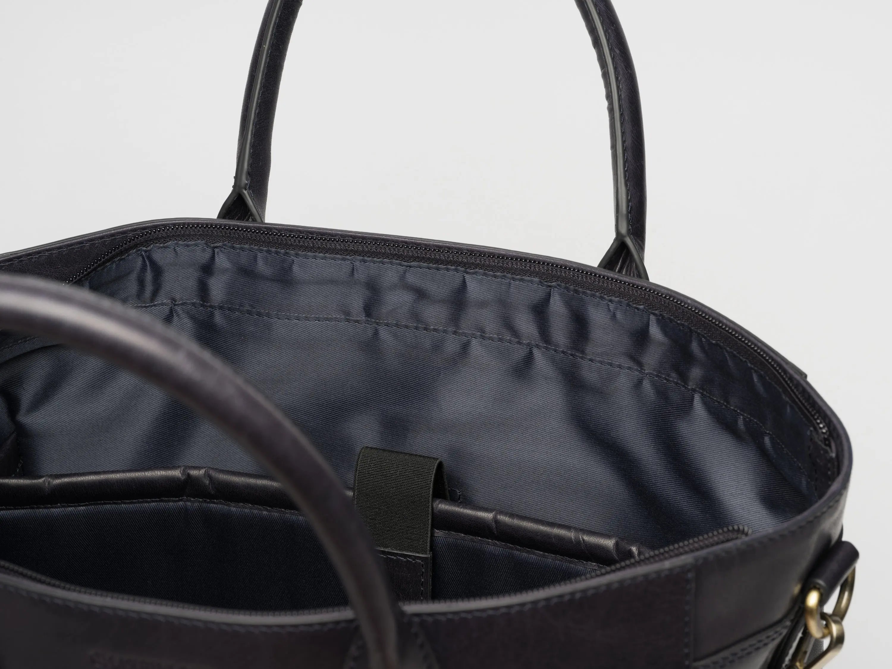 Luxury Leather Business Tote Navy Blue Hildebrand-swe