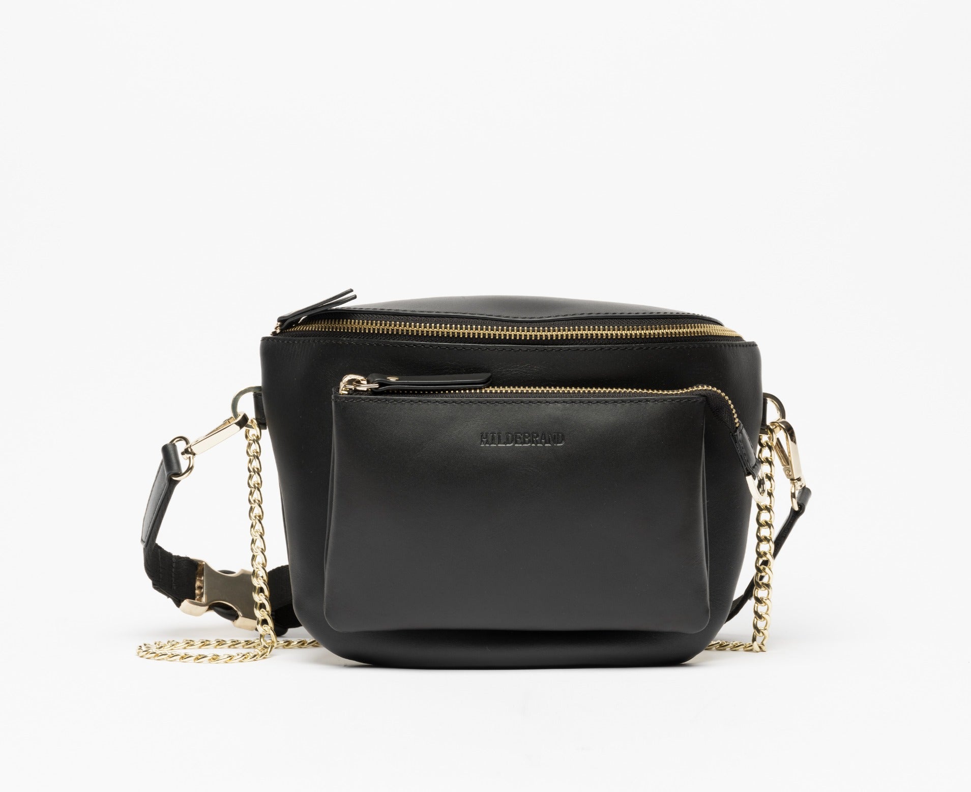 Damen Gürteltasche aus Leder in Schwarz