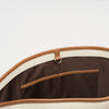 Women's Canvas and Tan Leather Bucket Bag