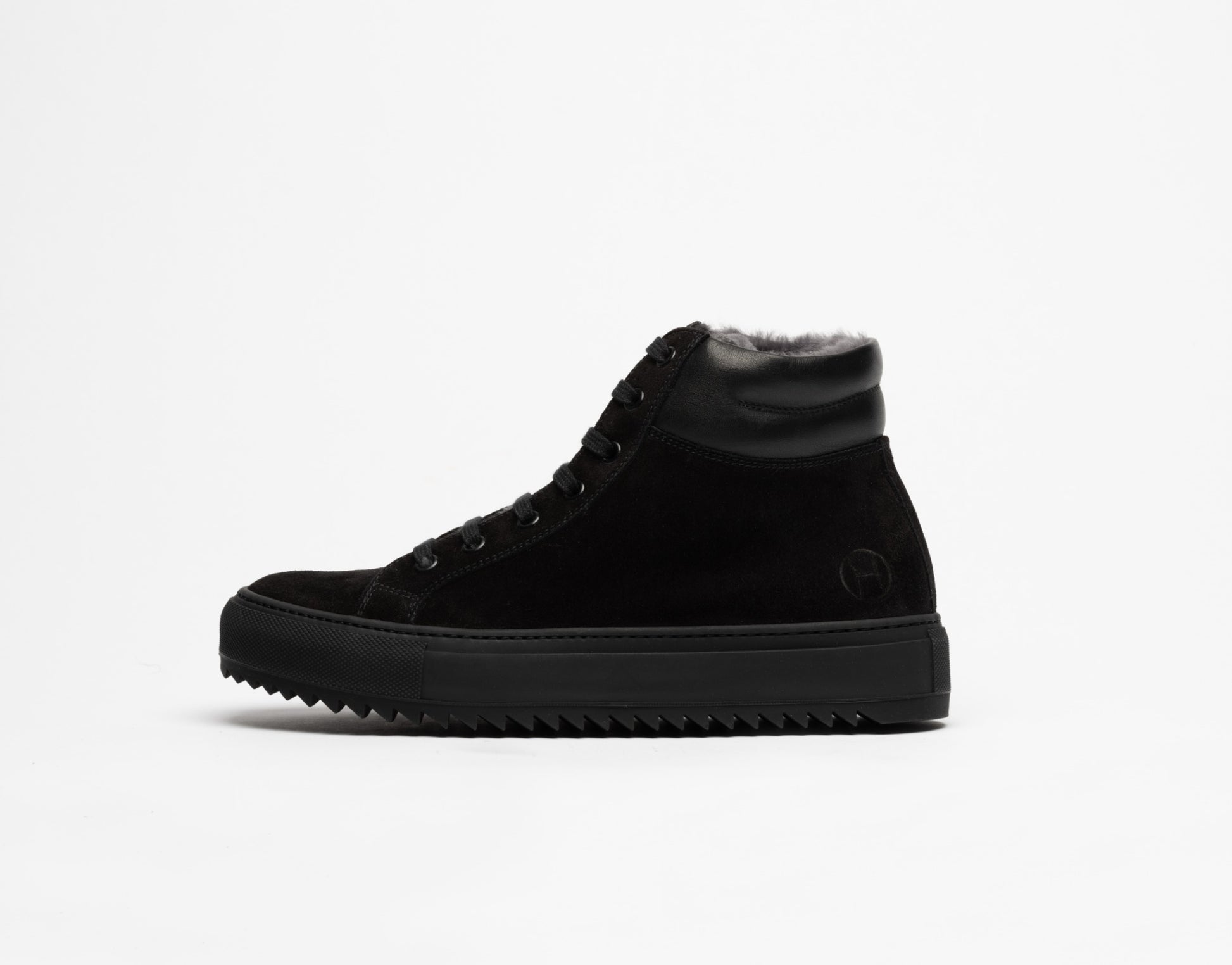 Damen Drake Fur Schwarz Hohe Sneaker