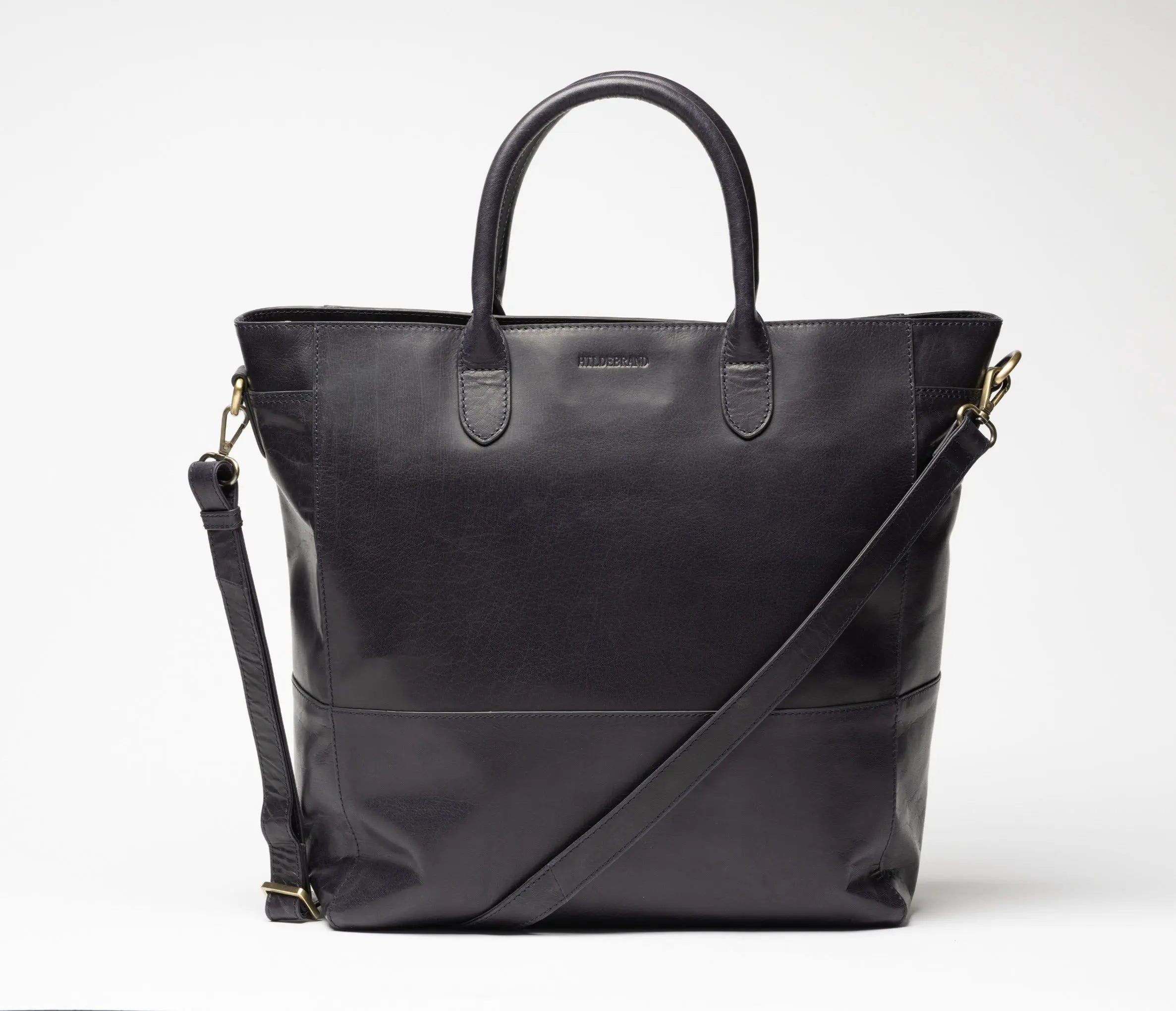 Luxury Leather Business Tote Navy Blue Hildebrand-swe