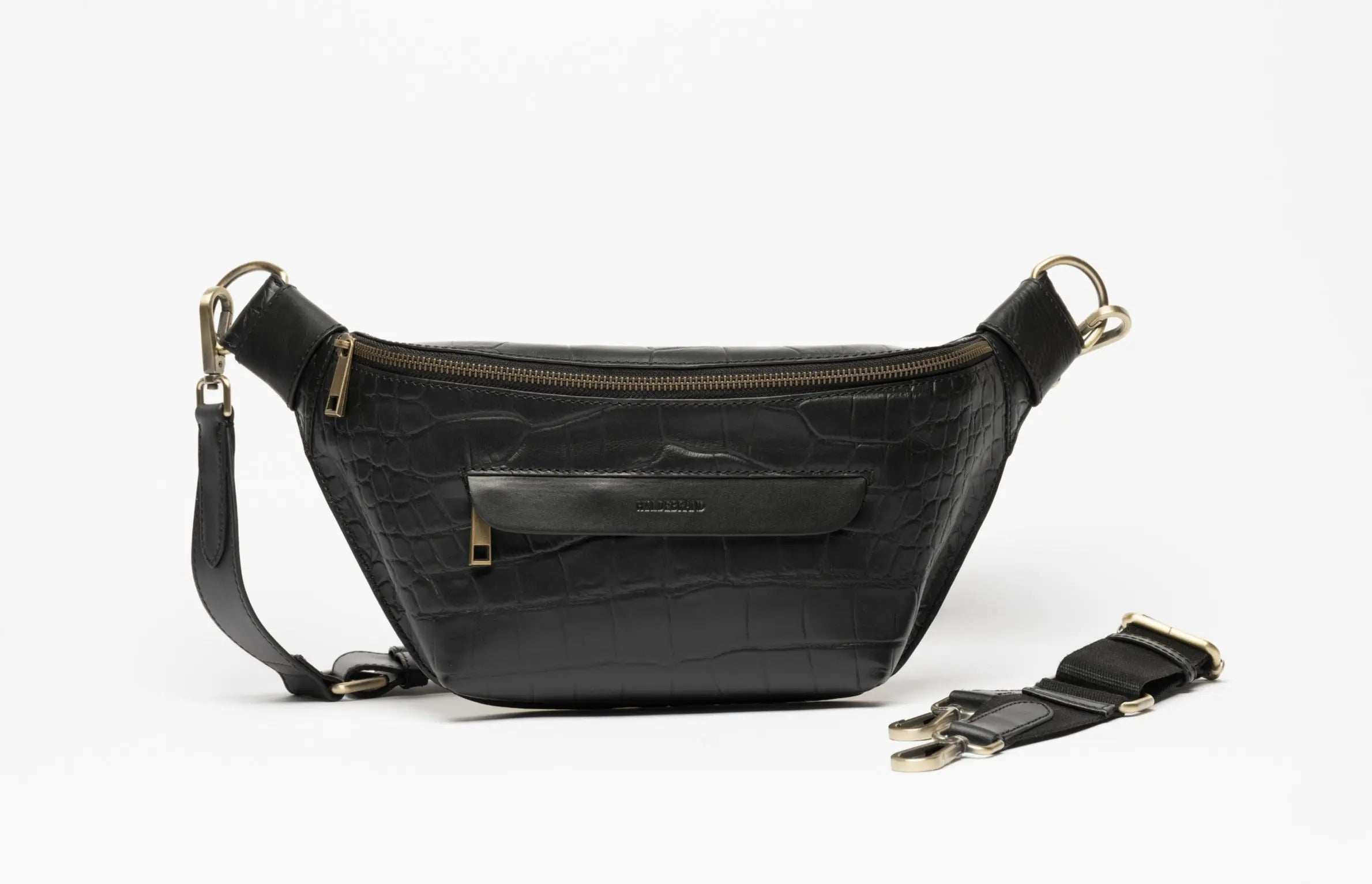 Leather Bum Bag Black Croco Hildebrand-swe