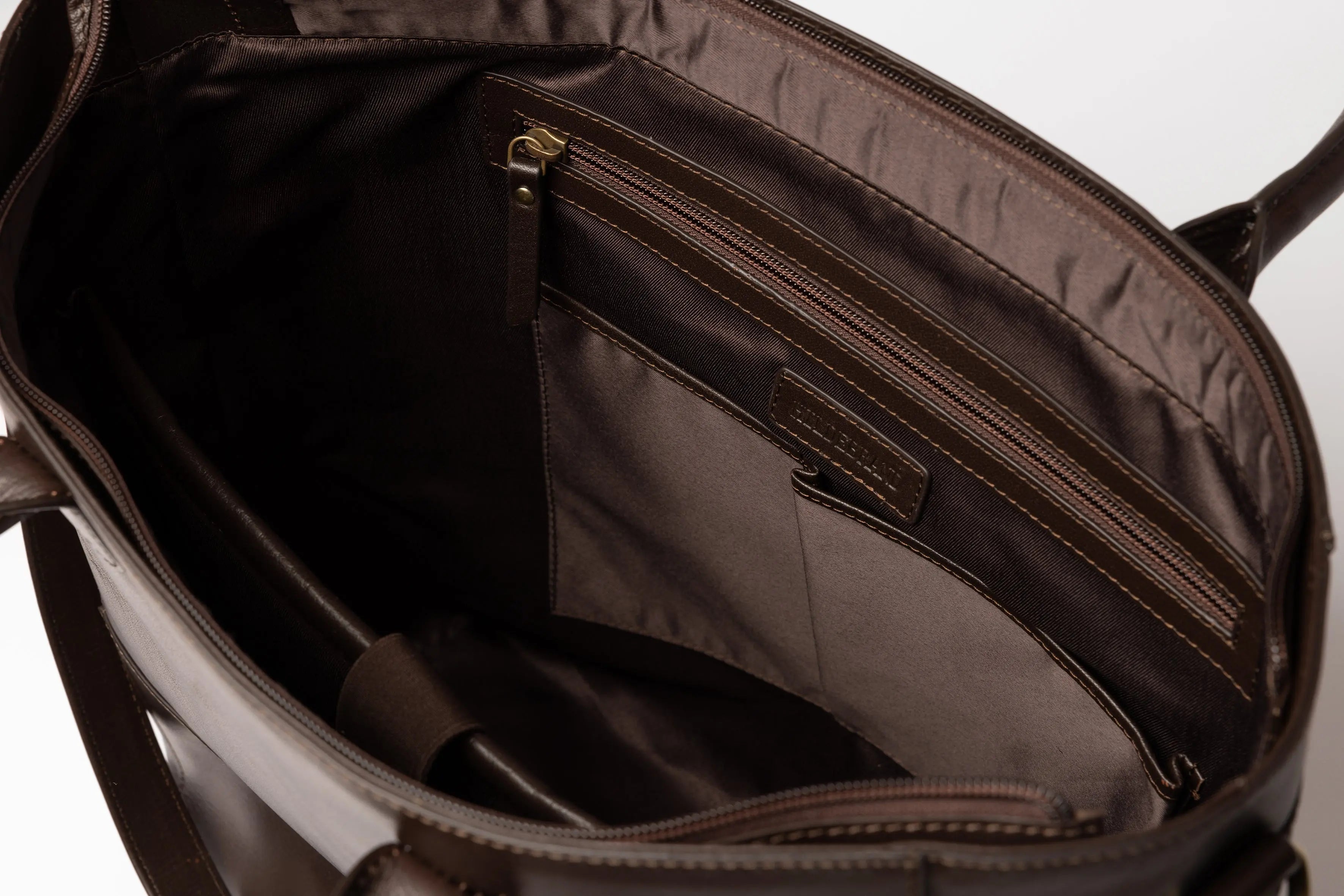 Luxury Leather Business Tote Dark Brown Hildebrand-swe