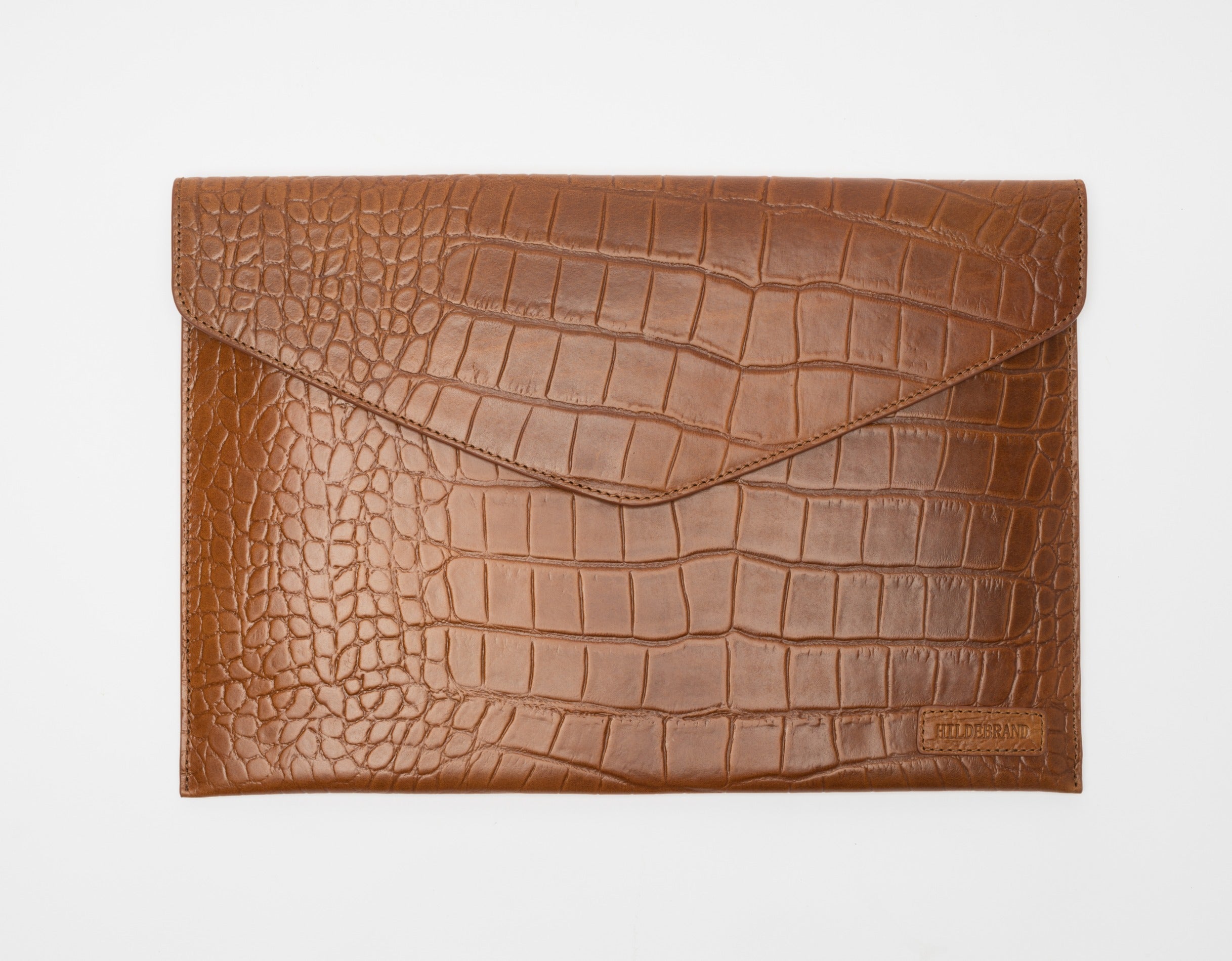 Leather Laptop Sleeve 15 Cognac Croco Hildebrand