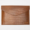 Leather Laptop Sleeve, 15'', Cognac Croco Hildebrand-swe