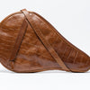 Leather Padel Case Cognac Croco