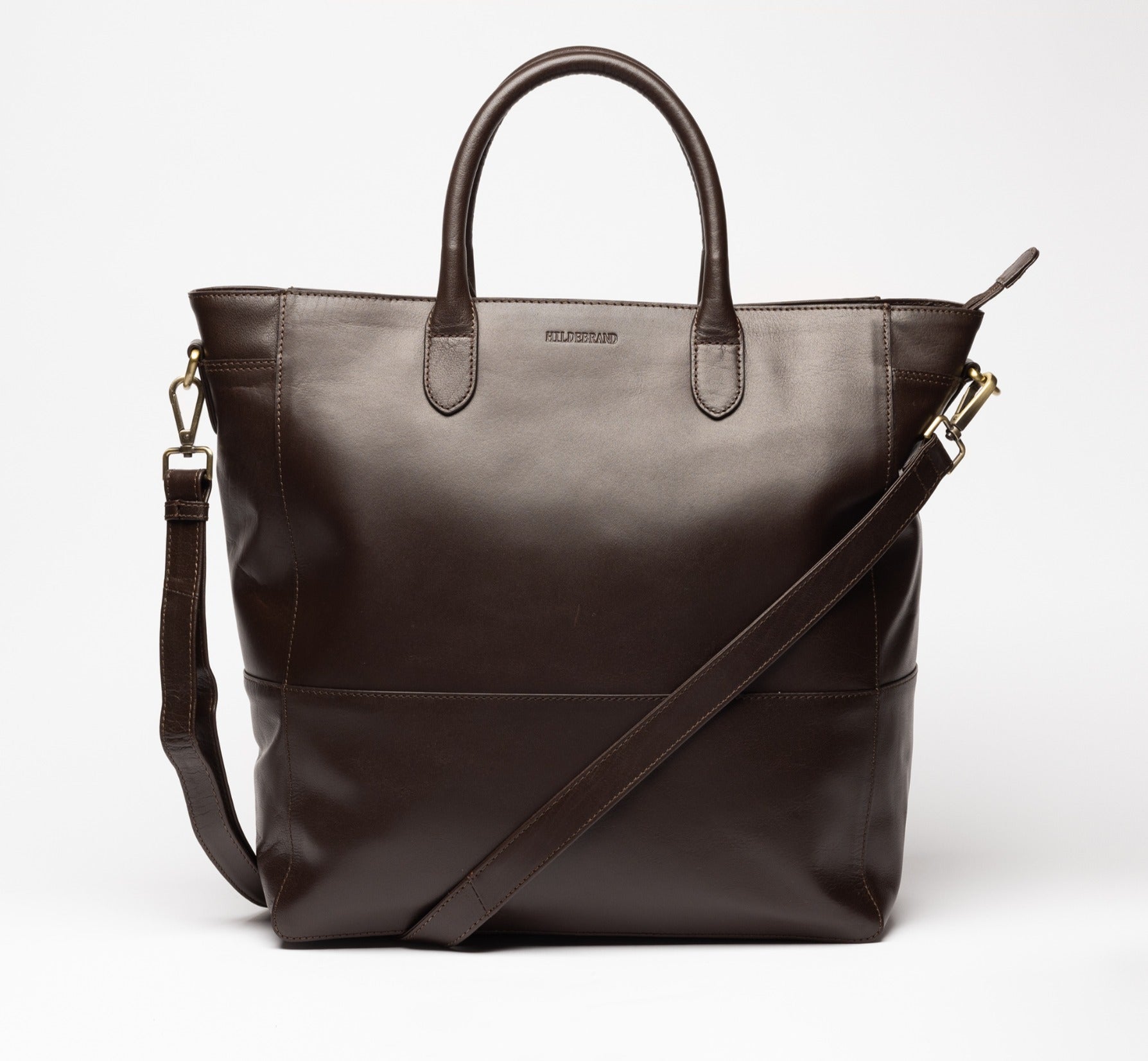 Luxus Leder Business Tote Dunkelbraun