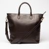 Luxury Leather Business Tote Dark Brown