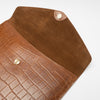 Leather Laptop Sleeve, 15'', Cognac Croco