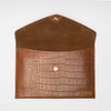 Leather Laptop Sleeve, 15'', Cognac Croco