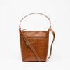 Women's Small Leather Tote Cognac Croco Hildebrand-swe