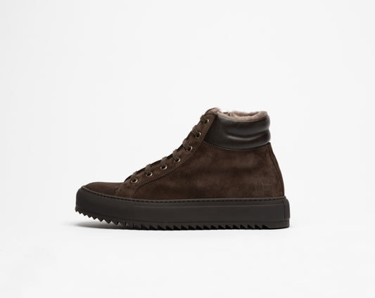 Men Drake Fur Brown High Sneaker