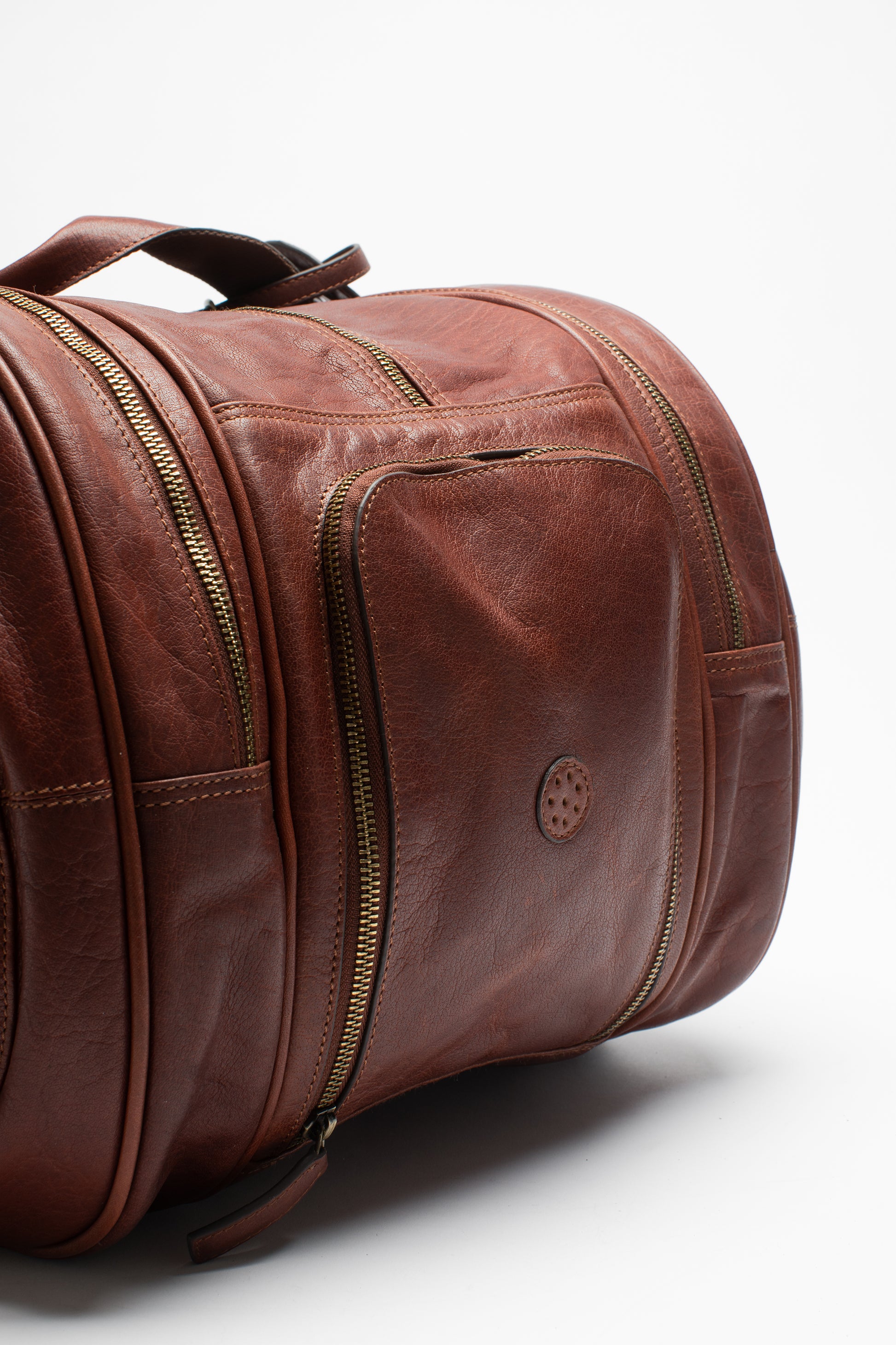 Padeltasche aus Leder Cognac