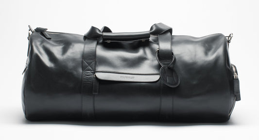 Leather Weekend Duffel Bag Black