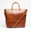 Luxury Leather Business Tote Cognac Croco Hildebrand-swe