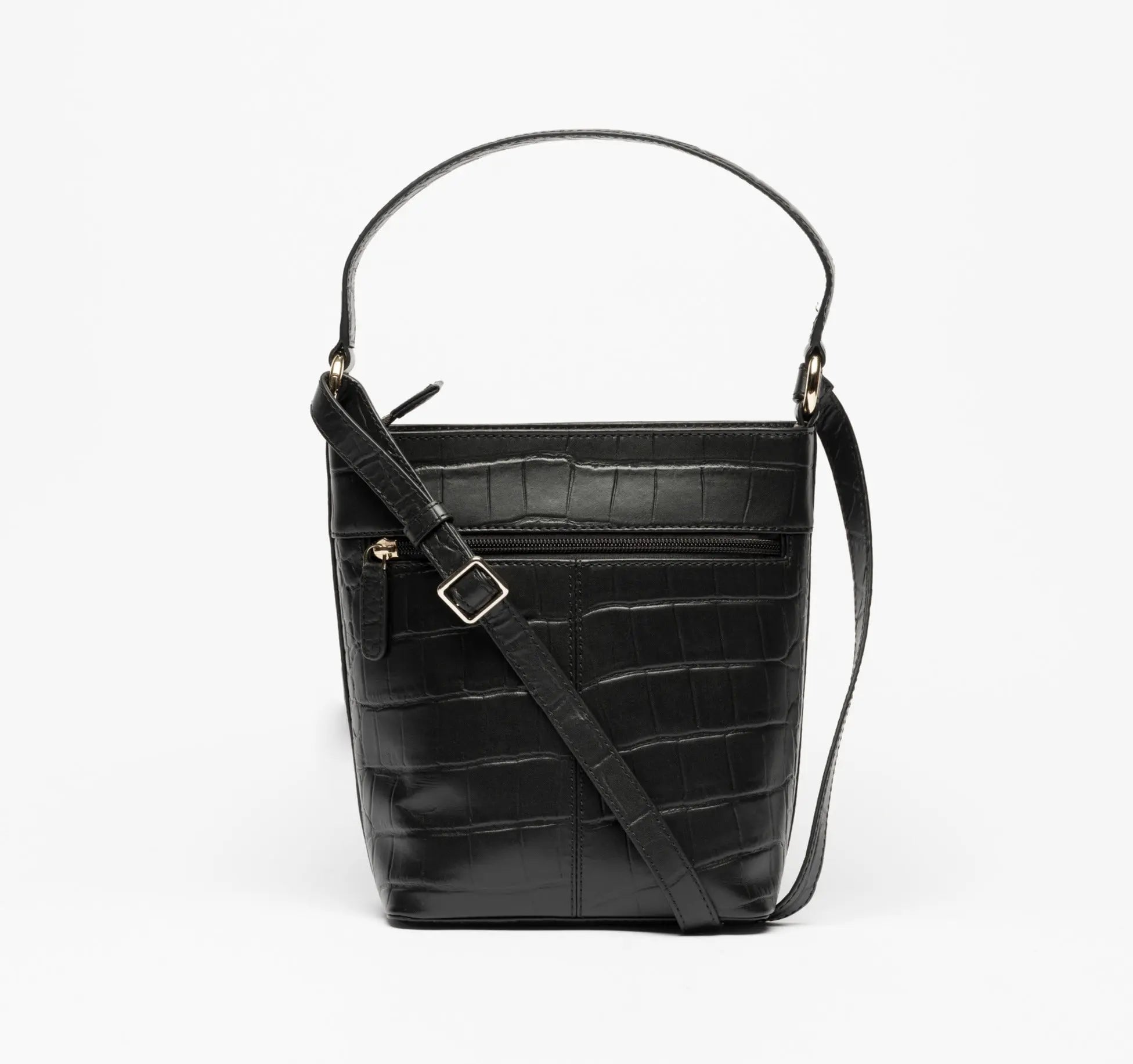 Women's Small Leather Tote Black Croco Hildebrand-swe