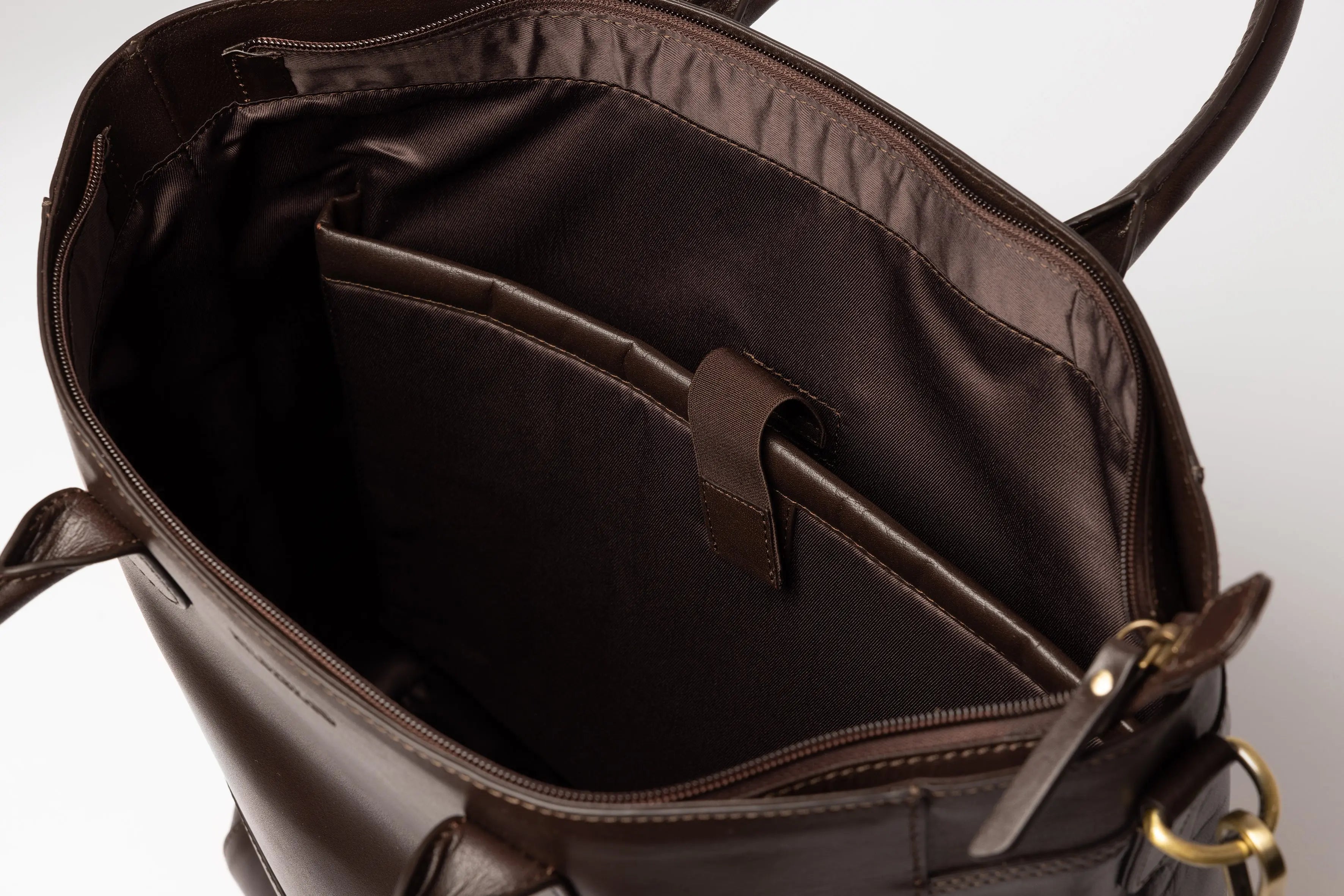 Luxury Leather Business Tote Dark Brown Hildebrand-swe