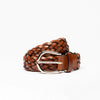 Cognac Brown Braided Leather Belt Hildebrand-swe