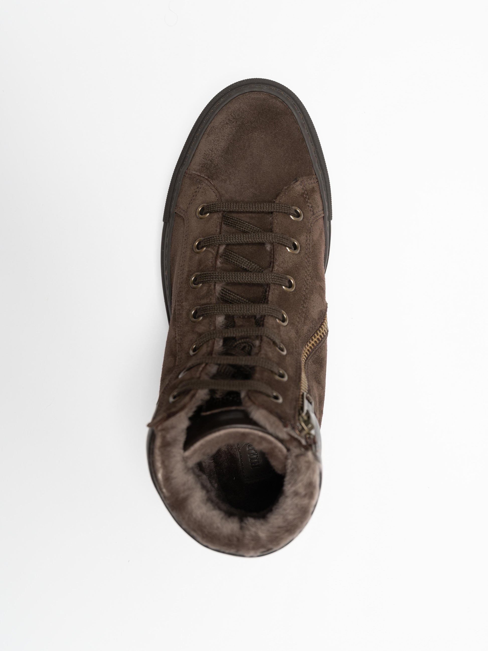 Women Drake Fur Brown High Sneaker