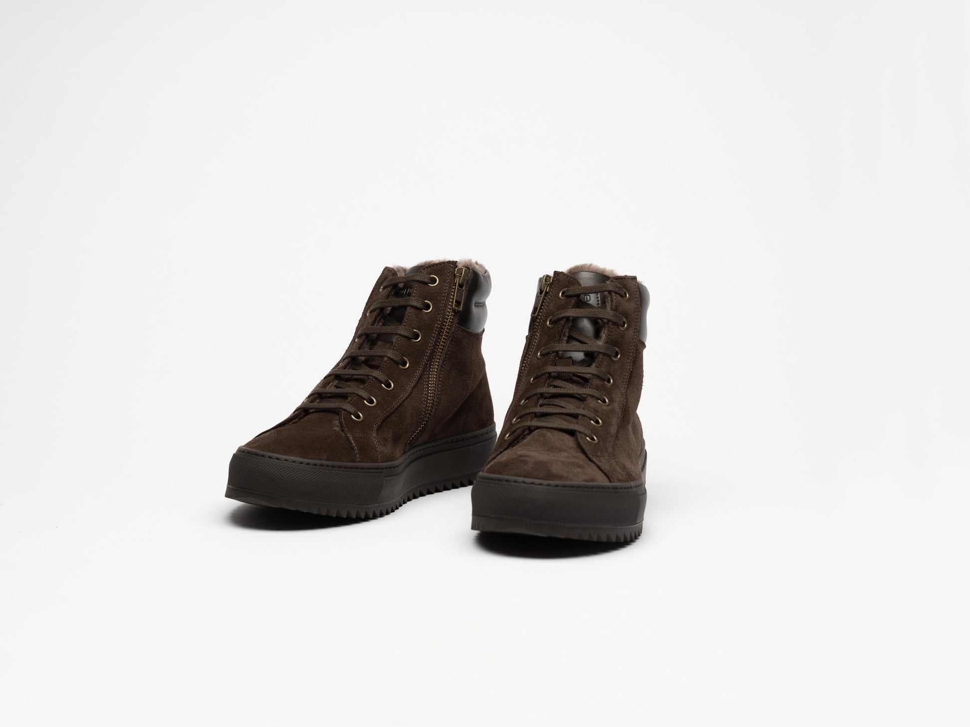 Women Drake Fur Brown High Sneaker