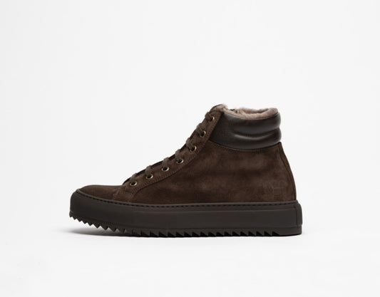 Women Drake Fur Brown High Sneaker