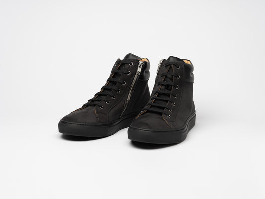 Men Drake Black Nubuk High Sneaker