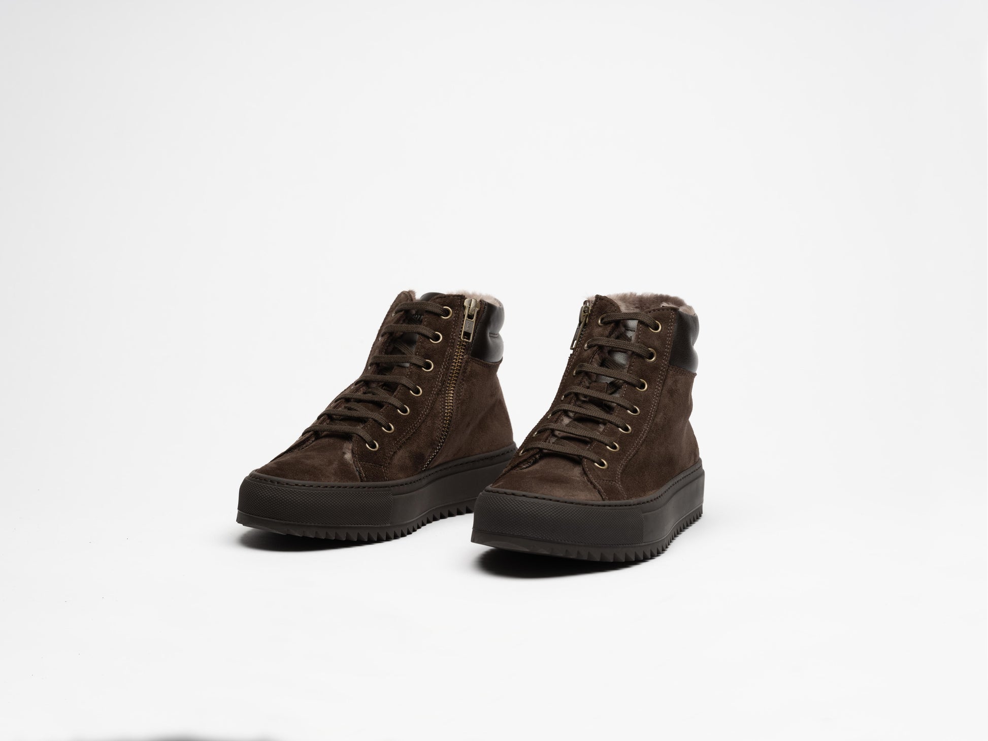 Men Drake Fur Brown High Sneaker