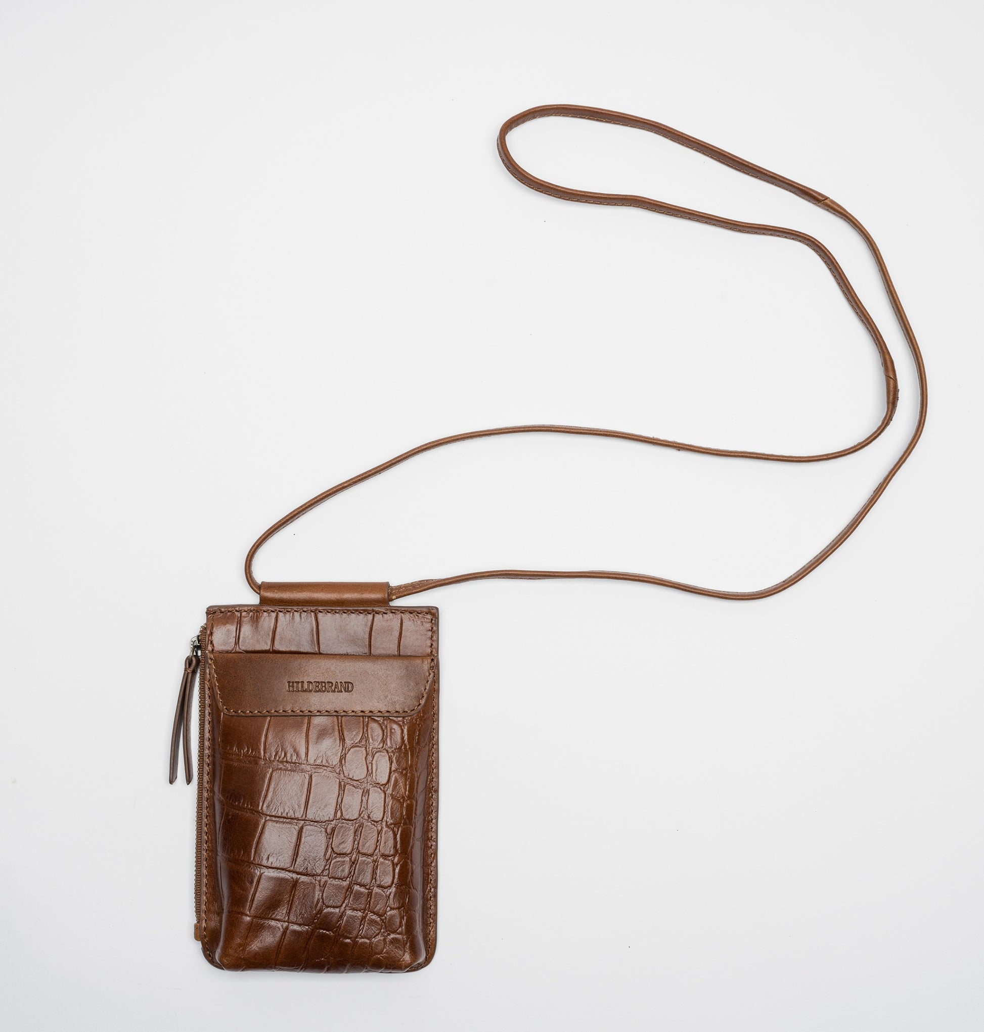 Handytasche Cognac Kroko