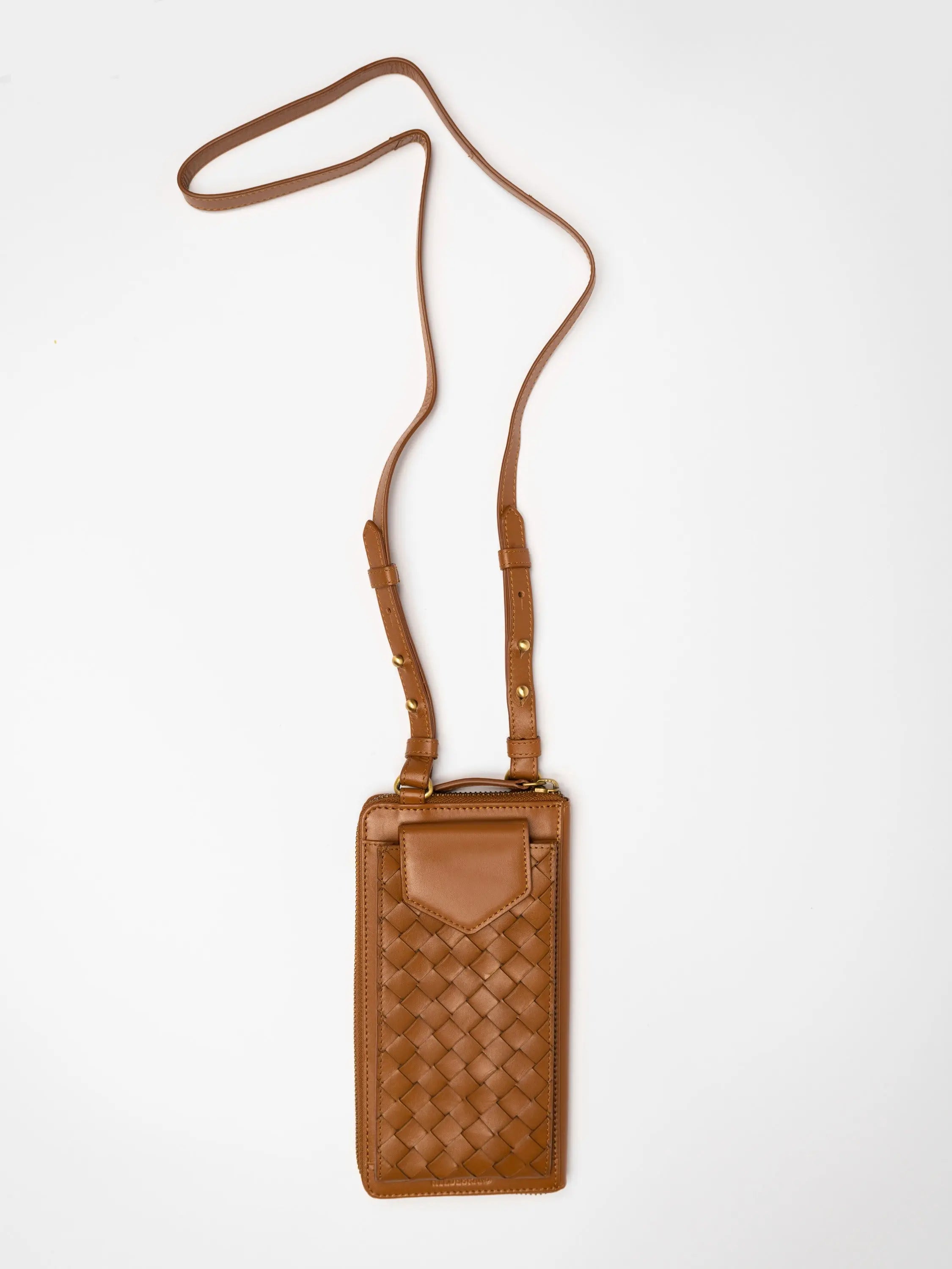 Tan Braided Mobile Bag and Wallet Hildebrand-swe