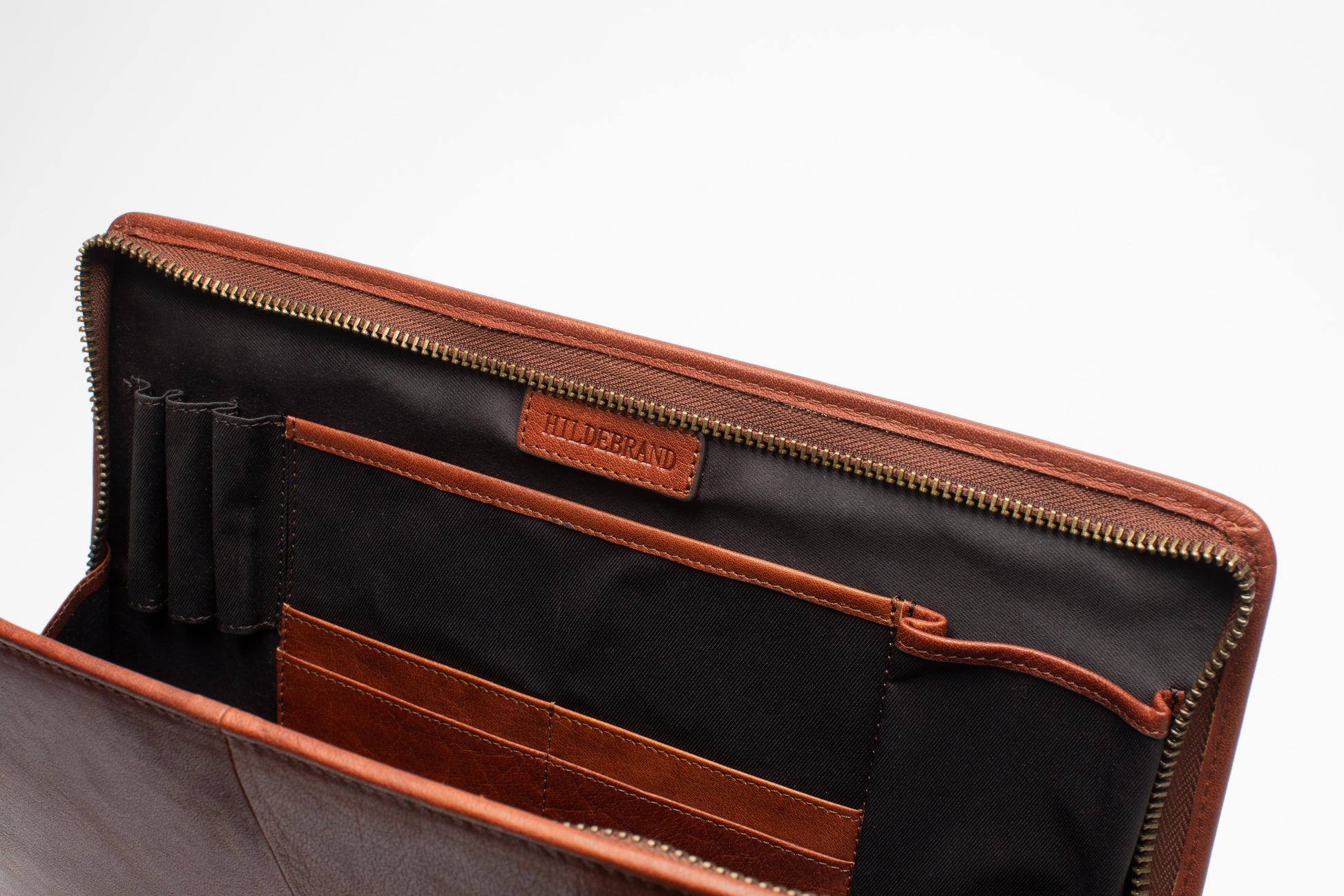 Leather Document Holder Cognac 14'