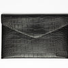 Leather Laptop Sleeve, 15'', Black Croco