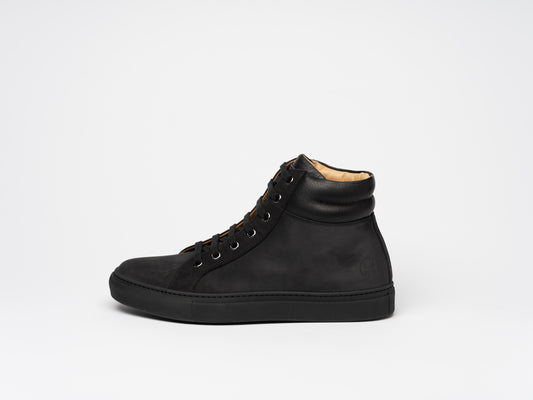 Women Drake Black Nubuk High Sneaker