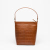 Women's Small Leather Tote Cognac Croco