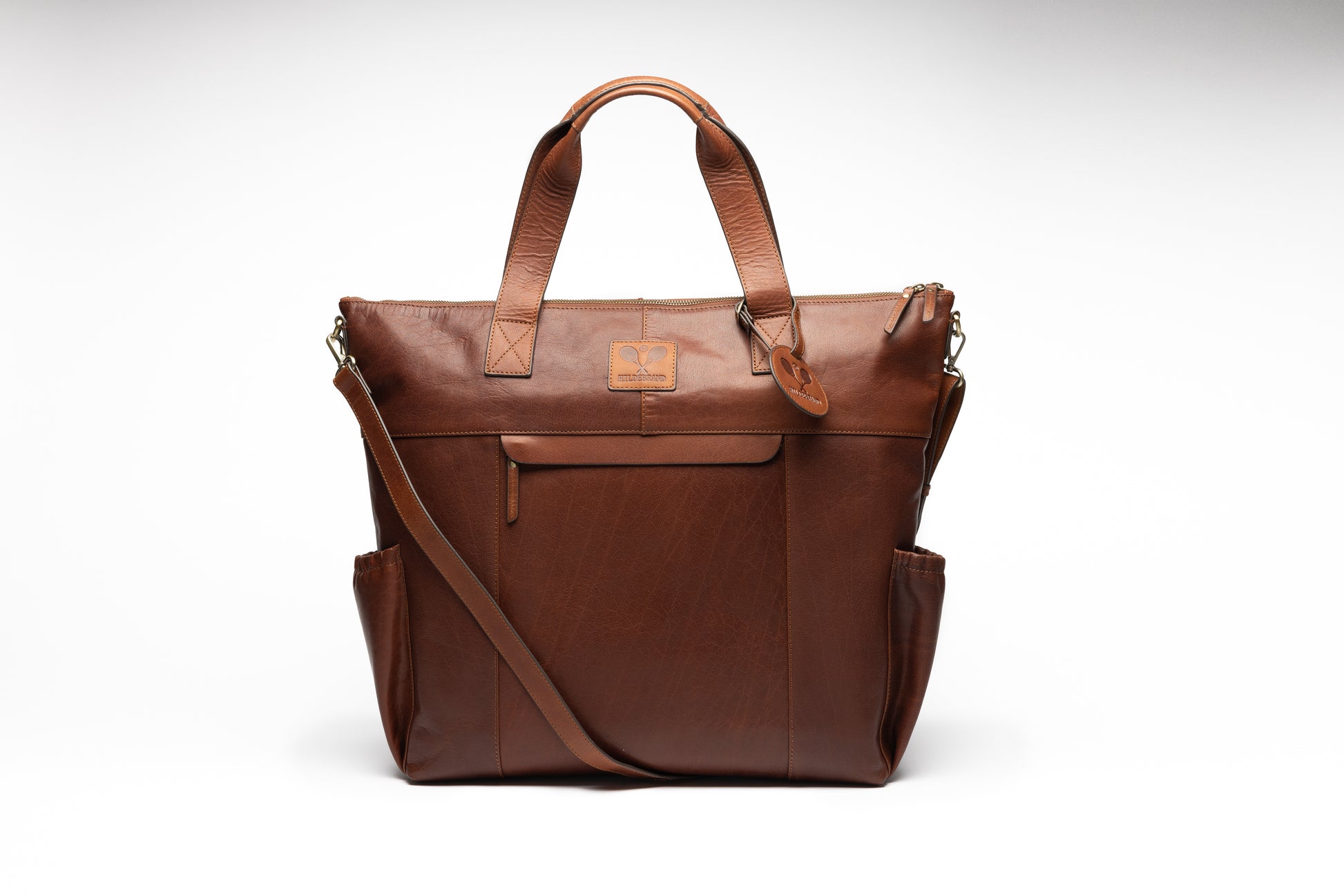 Leder Tennis Tote Bag Cognac