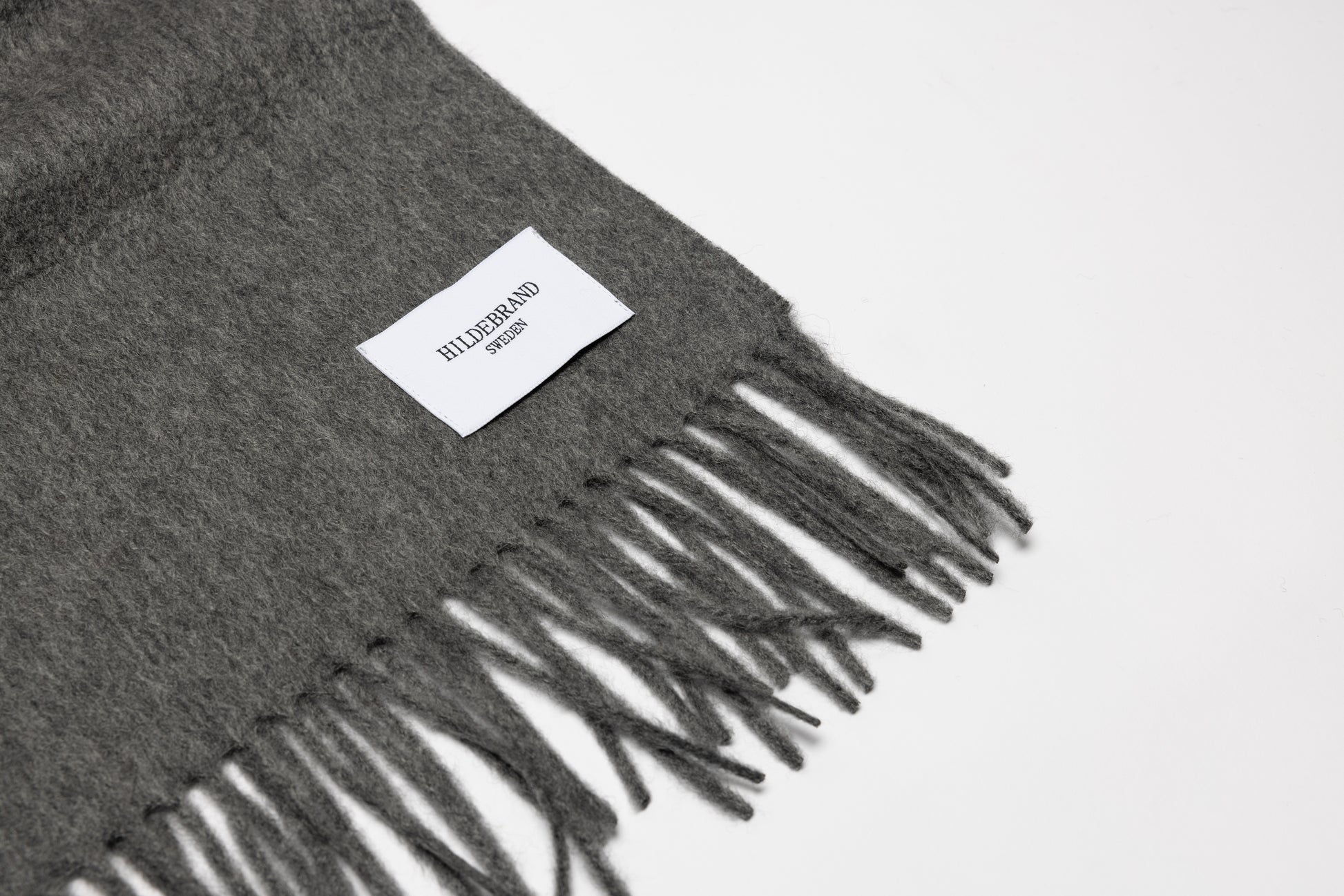 Dark Grey Cashmere Woven Scarf Medium