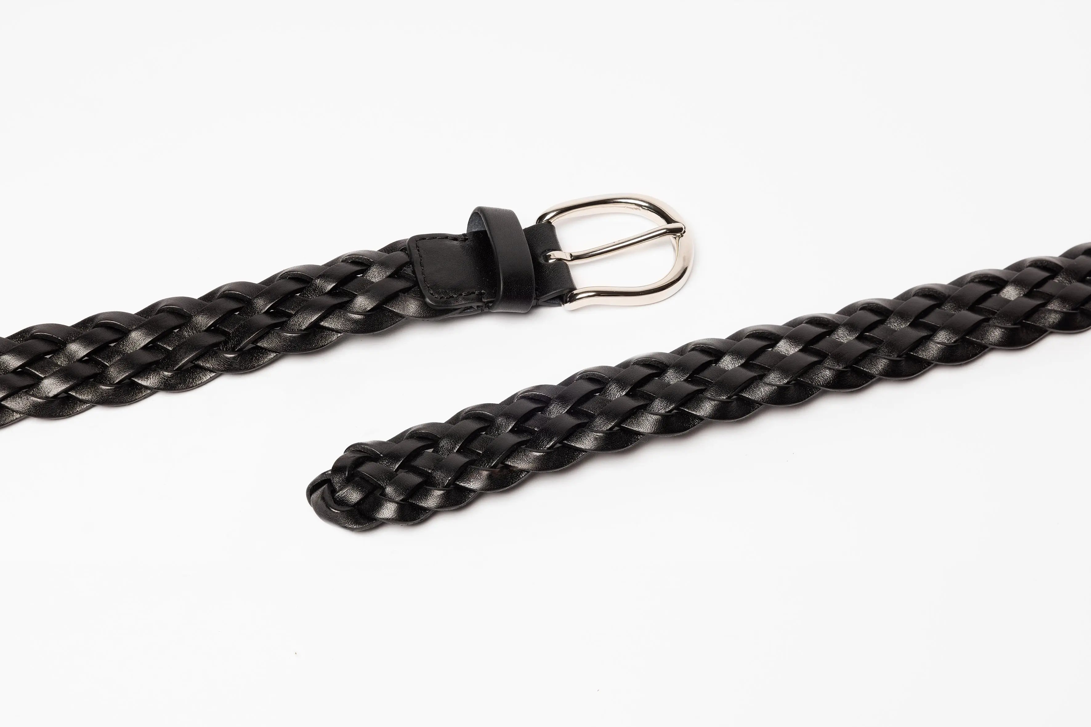 Black Braided Leather Belt Hildebrand-swe