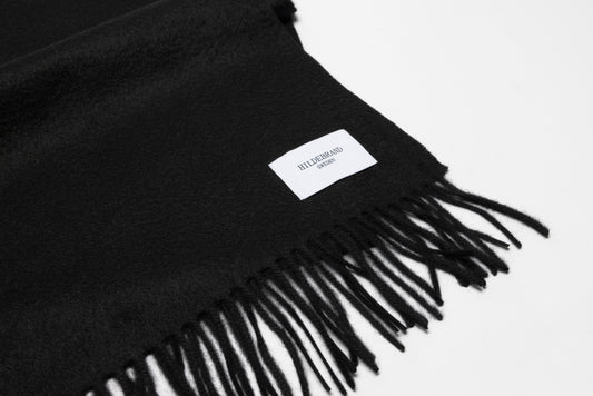 Black Cashmere Woven Scarf Medium