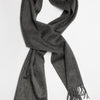 Dark Grey Cashmere Woven Scarf Medium