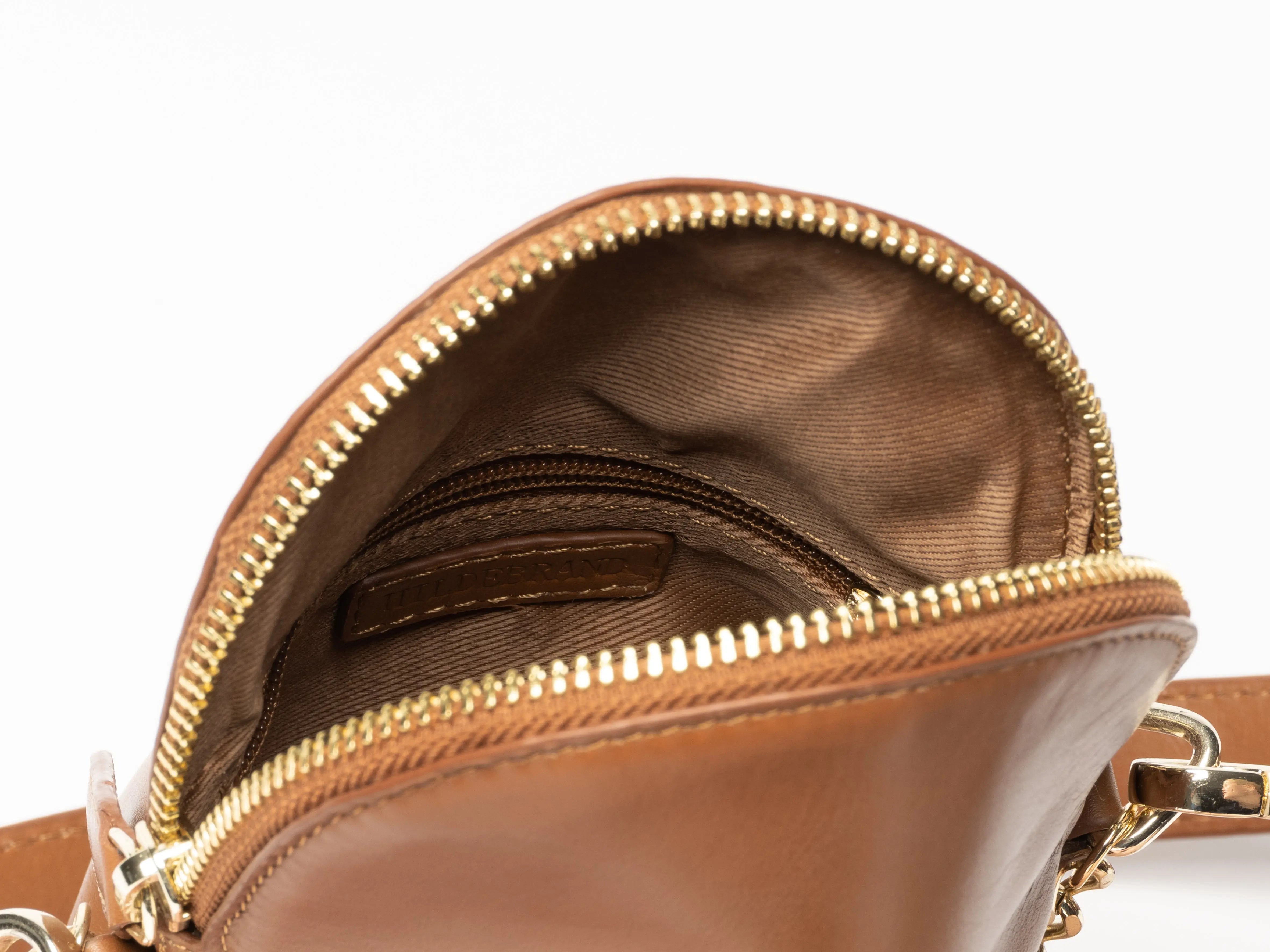 Nova Small Leather Handbag, Tan and Gold Hildebrand-swe