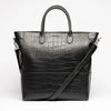 Luxury Leather Business Tote Black Croco Hildebrand-swe